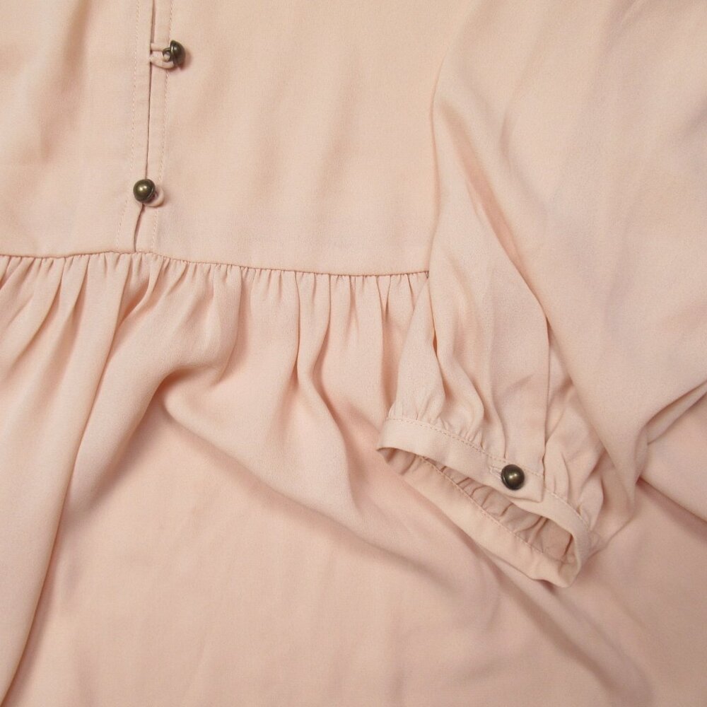 Olivia Palmero x Banana Republic Dusty Pink Peplum Babydoll Blouse L - Picture 5 of 8